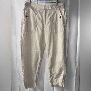 Athleta Women's 100% Linen Voyager Chambray Pants Size 14